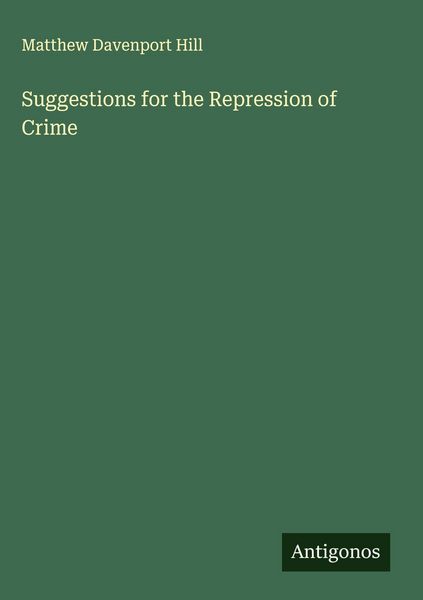Produktbild: Suggestions for the Repression of Crime