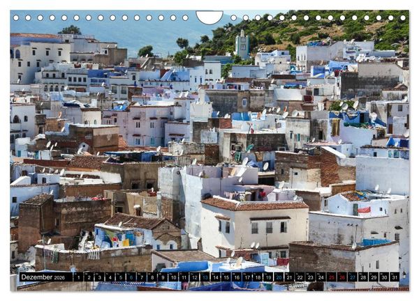 Produktbild: Chefchaouen - Sinfonie in Blau und Wei&szlig; (Wandkalender 2026 DIN A4 quer), CALVENDO Monatskalender