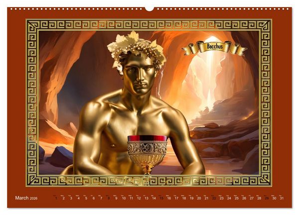 Produktbild: Roman Gods - under the spell of mythology (High Quality Premium Wall Calendar 2026 DIN A2 landscape),CALVENDO 12 Month Wall Calendar