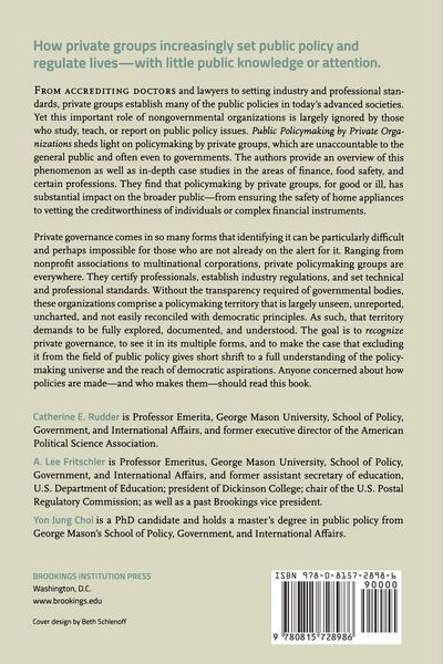Produktbild: Public Policymaking by Private Organizations