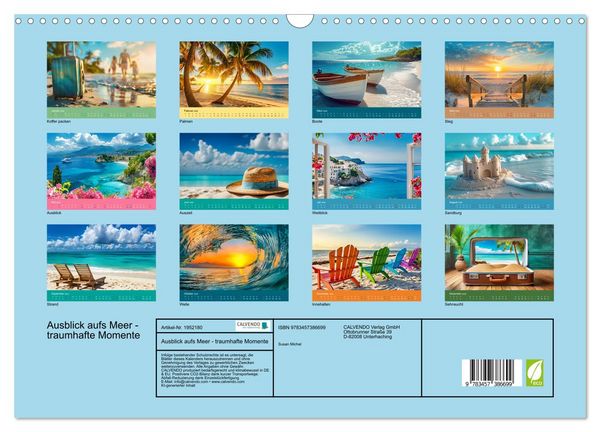 Produktbild: Ausblick aufs Meer - traumhafte Momente (Wandkalender 2026 DIN A3 quer), CALVENDO Monatskalender