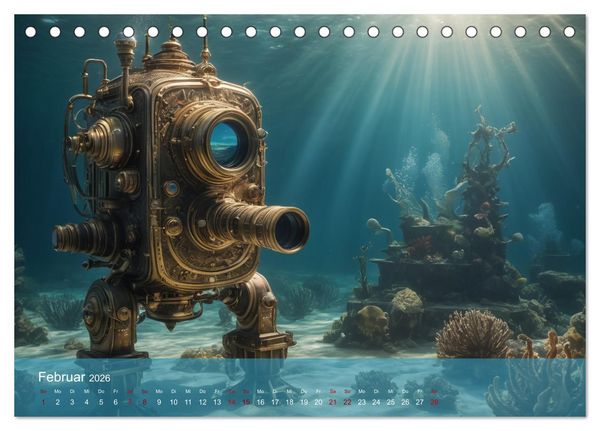 Produktbild: Steampunk - Unterwasser Roboter (Tischkalender 2026 DIN A5 quer), CALVENDO Monatskalender