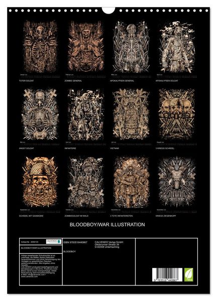 Produktbild: BLOODBOY/WAR ILLUSTRATION (Wandkalender 2026 DIN A3 hoch), CALVENDO Monatskalender
