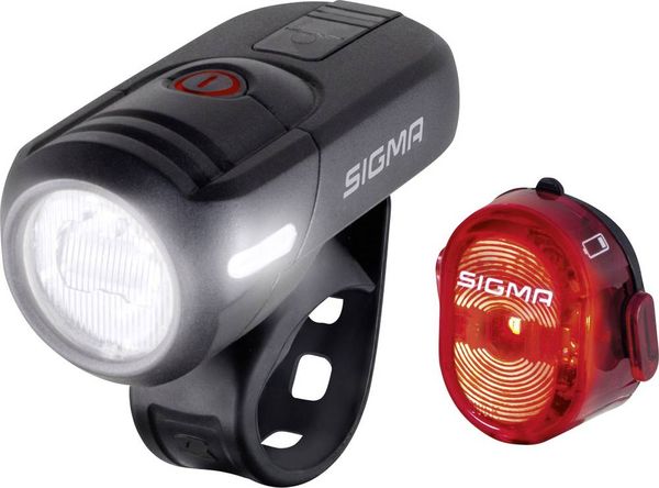 Sigma Fahrradbeleuchtung Set AURA 45 / Nugget Set LED akkubetrieben Schwarz