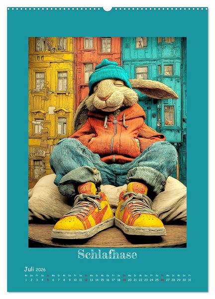 Produktbild: Urban Rabbits. Coole Stadthasen mit Charakter (hochwertiger Premium Wandkalender 2026 DIN A2 hoch), Kunstdruck in Hochglanz