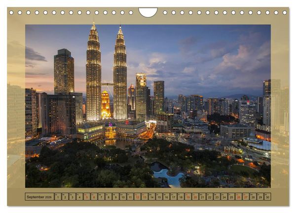 Produktbild: Metropolen - Asiens sch&ouml;nste St&auml;dte bei Nacht (Wandkalender 2026 DIN A4 quer), CALVENDO Monatskalender