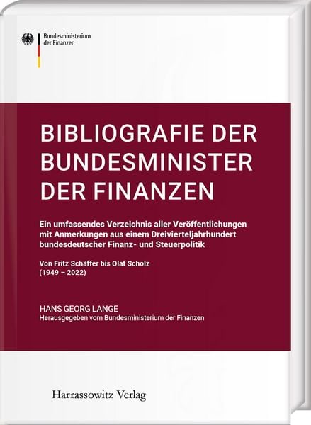 Produktbild: Bibliografie der Bundesminister der Finanzen