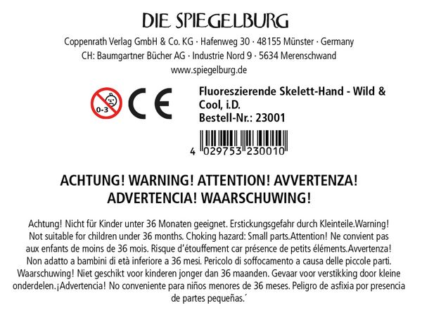 Produktbild: Fluoreszierende Skelett-Hand - Wild+Cool