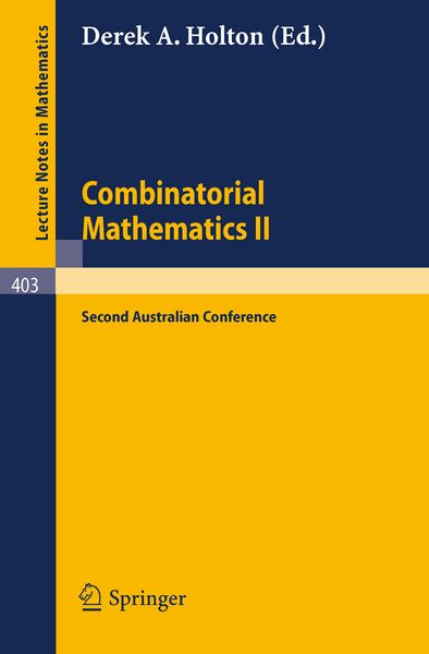 Produktbild: Combinatorial Mathematics II