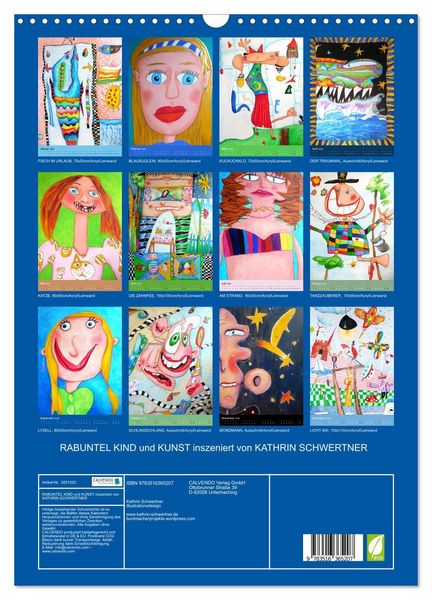 Produktbild: RABUNTEL KIND und KUNST inszeniert von KATHRIN SCHWERTNER (Wandkalender 2026 DIN A3 hoch), CALVENDO Monatskalender