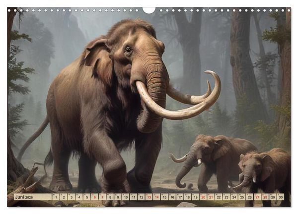 Produktbild: Riesen der Eiszeit &ndash; Ein Jahr voller Mammut Momente (Wandkalender 2026 DIN A3 quer), CALVENDO Monatskalender