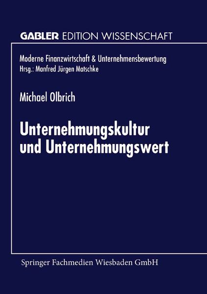 Produktbild: Unternehmungskultur und Unternehmungswert