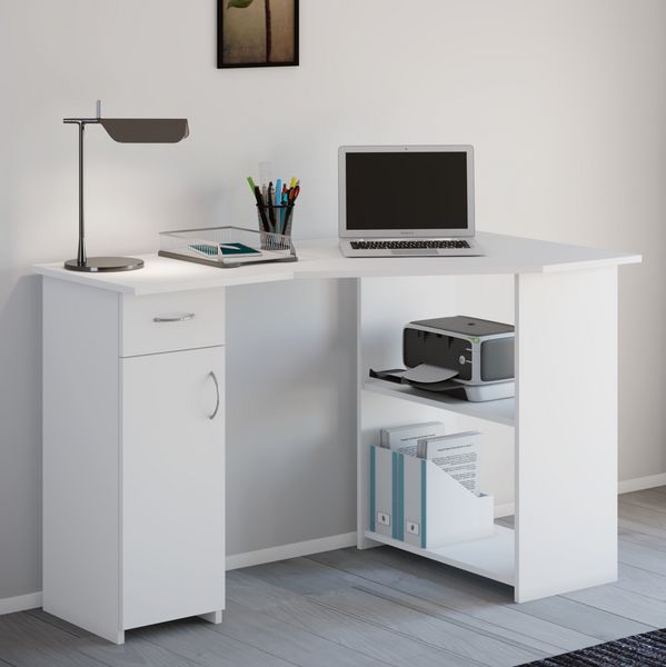 Produktbild: Holz Eckschreibtisch Schreibtisch B&uuml;rotisch Linzia