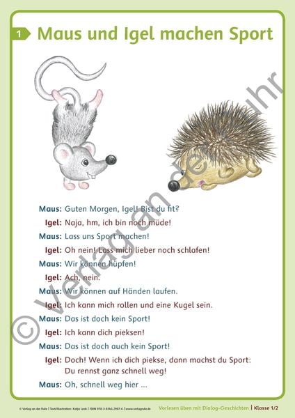 Produktbild: Vorlesen &uuml;ben mit Dialog-Geschichten &ndash; Klasse 1/2