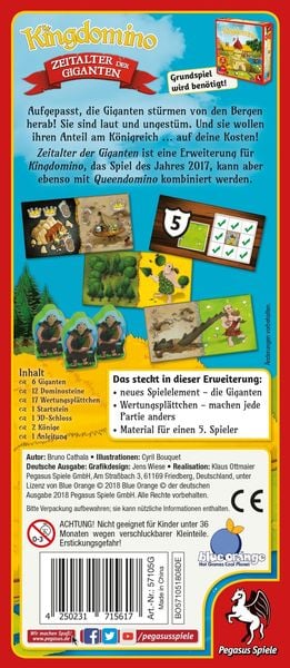 Produktbild: Pegasus 57105G - Kingdomino, Zeitalter der Giganten, Erweiterung, Brettspiel, Familienspiel