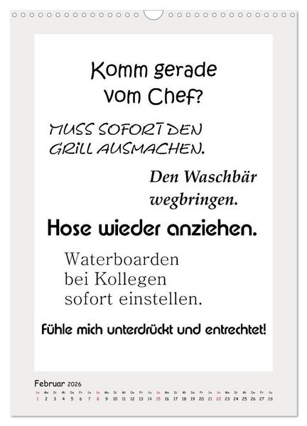Produktbild: Spr&uuml;chekalender. Witziges f&uuml;rs B&uuml;ro (Wandkalender 2026 DIN A3 hoch), CALVENDO Monatskalender