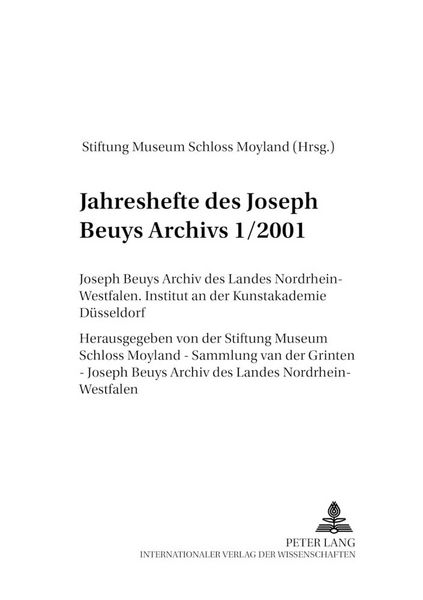 Produktbild: Jahreshefte des Joseph Beuys Archivs 1/2001