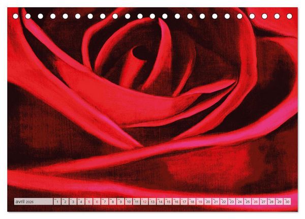 Produktbild: Roses peintes (Calendrier de bureau 2026 DIN A5 vertical), CALVENDO calendrier mensuel