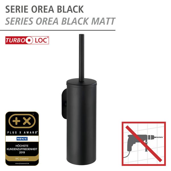 Produktbild: Turbo-Loc&reg; WC-Garnitur Mod. Orea Black Matt geschlossen, Befestigen ohne bohren