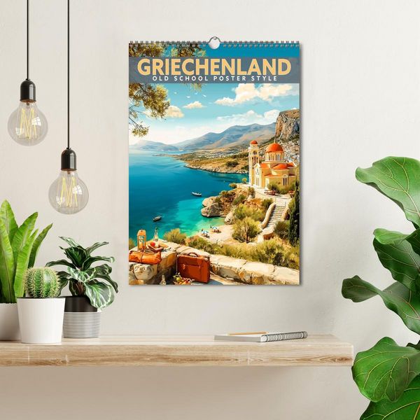 Produktbild: Griechenland - Old School Poster Style (Wandkalender 2027 DIN A3 hoch), CALVENDO Monatskalender