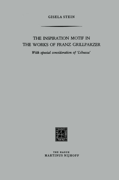 Produktbild: The Inspiration Motif in the Works of Franz Grillparzer