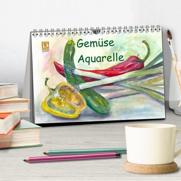 Produktbild: Gem&uuml;se Aquarelle (Tischkalender 2026 DIN A5 quer), CALVENDO Monatskalender