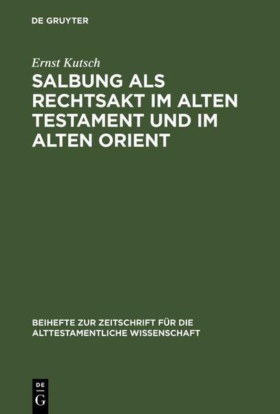 Produktbild: Salbung als Rechtsakt im Alten Testament und im Alten Orient