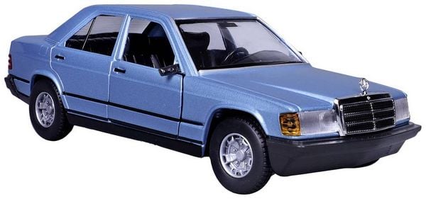 Produktbild: Bburago Mercedes 190E 1987, blau 1:24 Modellauto