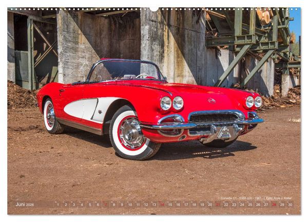 Produktbild: Corvette Oldtimer 2026 (hochwertiger Premium Wandkalender 2026 DIN A2 quer), Kunstdruck in Hochglanz