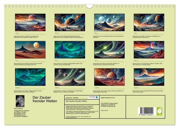 Produktbild: Der Zauber fremder Welten (Wandkalender 2026 DIN A3 quer), CALVENDO Monatskalender