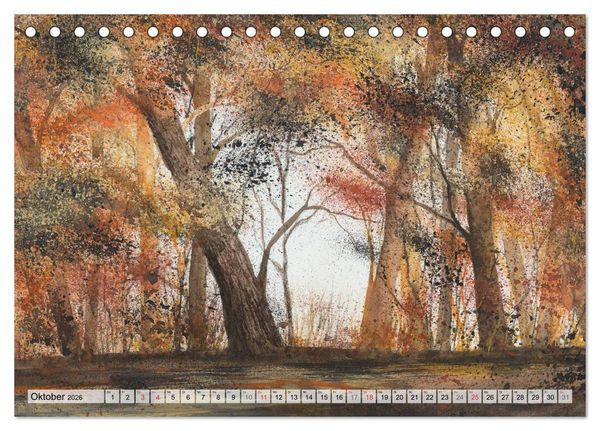 Produktbild: Jahreszeiten Aquarelle (Tischkalender 2026 DIN A5 quer), CALVENDO Monatskalender