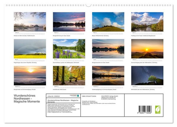 Produktbild: Wundersch&ouml;nes Nordhessen - Magische Momente (hochwertiger Premium Wandkalender 2026 DIN A2 quer), Kunstdruck in Hochglanz