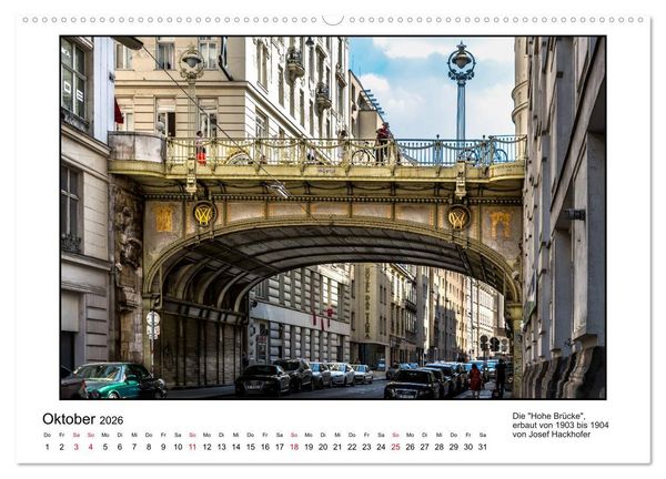 Produktbild: Jugendstil-Baukunst in Wien (hochwertiger Premium Wandkalender 2026 DIN A2 quer), Kunstdruck in Hochglanz