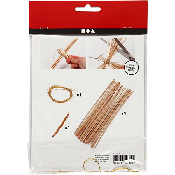 Produktbild: Creativ Company DIY Sets Blumengestecke, Korbflechten Mini Kreativ Set, Strohengel, H 8 cm, Kreativ Box