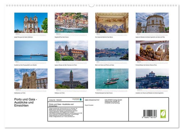 Produktbild: Porto und Gaia - Ausblicke und Einsichten (hochwertiger Premium Wandkalender 2026 DIN A2 quer), Kunstdruck in Hochglanz