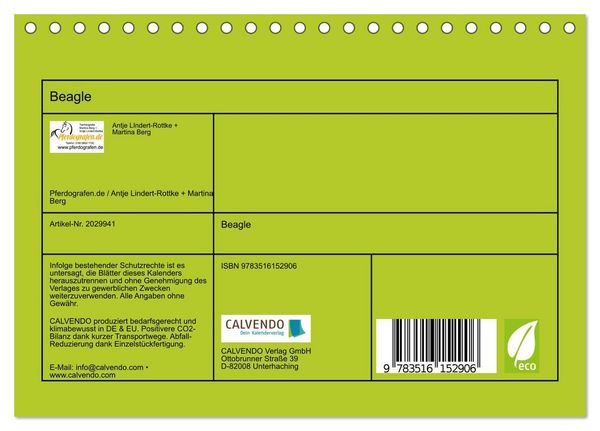 Produktbild: Beagle (Tischkalender 2026 DIN A5 quer), CALVENDO Monatskalender