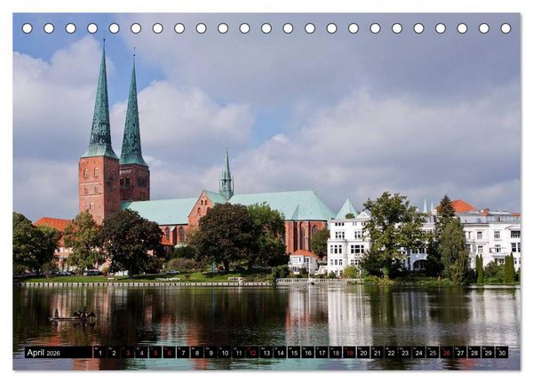 Produktbild: Ostseeperle L&uuml;beck (Tischkalender 2026 DIN A5 quer), CALVENDO Monatskalender