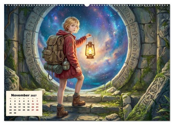 Produktbild: Kleine Entdecker auf magischen Reisen - Fantasy-Welten f&uuml;r Kinder (Wandkalender 2027 DIN A2 quer), CALVENDO Monatskalender