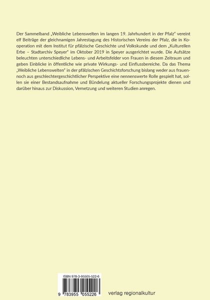 Produktbild: Weibliche Lebenswelten im langen 19. Jahrhundert in der Pfalz