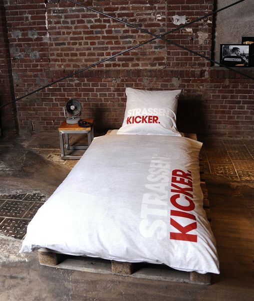 Produktbild: Herding STRASSENKICKER Bettw&auml;sche Grau Renforc&eacute; 80x80/135x200cm