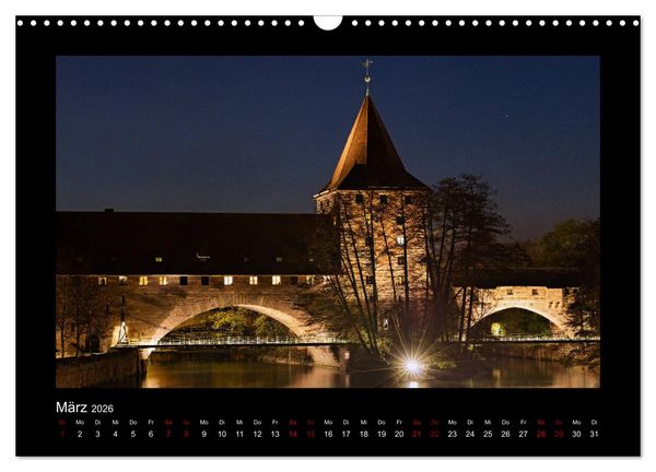 Produktbild: N&uuml;rnberg - Die Altstadt bei Nacht (Wandkalender 2026 DIN A3 quer), CALVENDO Monatskalender