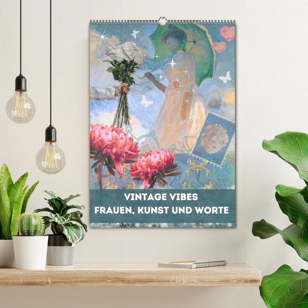 Produktbild: Vintage Vibes &ndash; Frauen, Kunst und Worte (Wandkalender 2026 DIN A2 hoch), CALVENDO Monatskalender