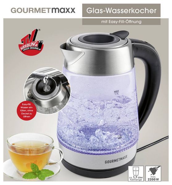 Produktbild: GourmetMaxx Wasserkocher Fassungsverm&ouml;gen: 1.7l