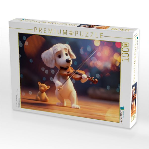 Produktbild: CALVENDO Puzzle Hund Milow mit der Geige | 1000 Teile Lege-Gr&ouml;&szlig;e 64x48cm Foto-Puzzle f&uuml;r gl&uuml;ckliche Stunden
