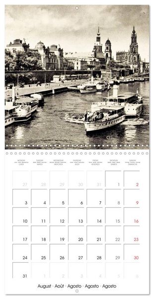 Produktbild: Souvenirs de Dresde : Cartes postales historiques de la ville (Calendrier mural carr&eacute; 2026 30x30 cm) Calendrier double avec une page pour vos prises de notes