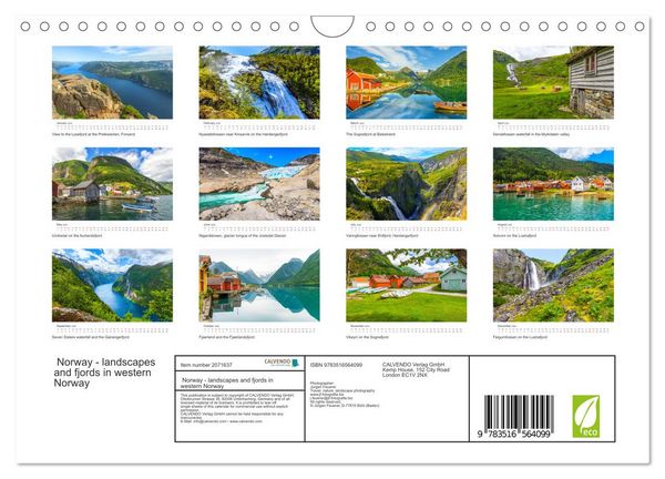 Produktbild: Norway - landscapes and fjords in western Norway (Wall Calendar 2026 DIN A4 landscape), CALVENDO 12 Month Wall Calendar