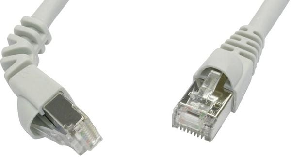 Telegärtner 100008669 RJ45 Netzwerkkabel, Patchkabel CAT 6a S/FTP 5.00 m Grau Flammwidrig, mit Rastnasenschutz 1 St.