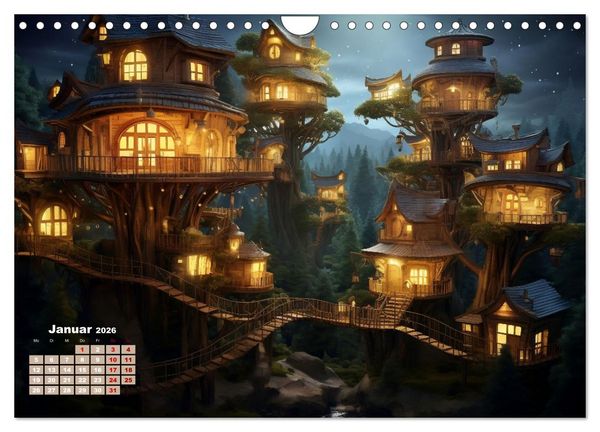 Produktbild: Baumh&auml;user - Traumhafte Luftschl&ouml;sser (Wandkalender 2026 DIN A4 quer), CALVENDO Monatskalender