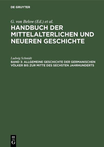 Produktbild: Allgemeine Geschichte der germanischen V&ouml;lker bis zur Mitte des sechsten Jahrhunderts
