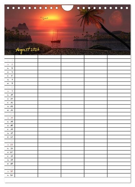 Produktbild: Familienplaner mit sch&ouml;nen Landschaftsbildern (Wandkalender 2026 DIN A4 hoch), CALVENDO Monatskalender